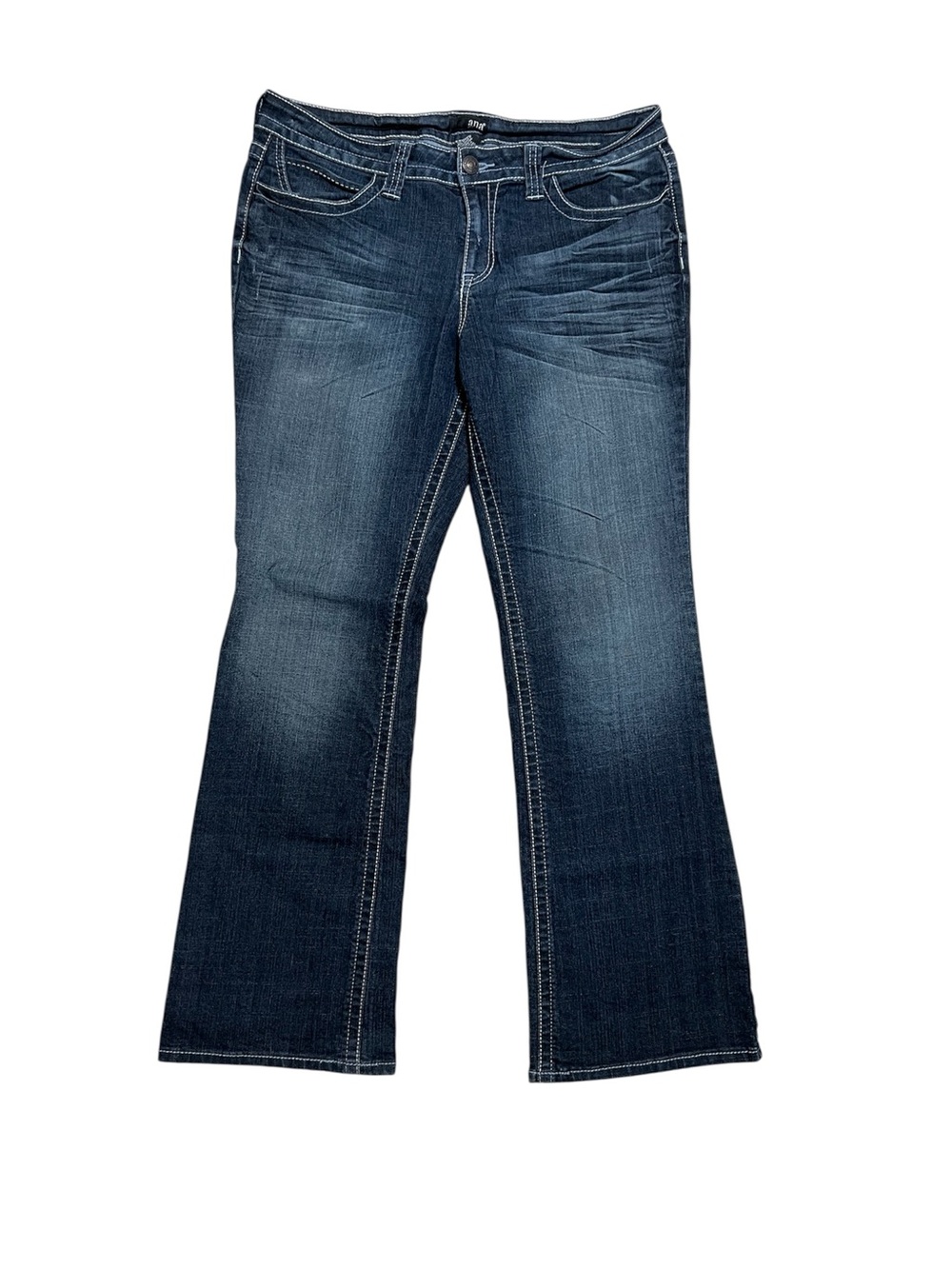 a.n.a Dark Blue Bootcut Jeans Sz 14 Slightly Distressed - Women’s
